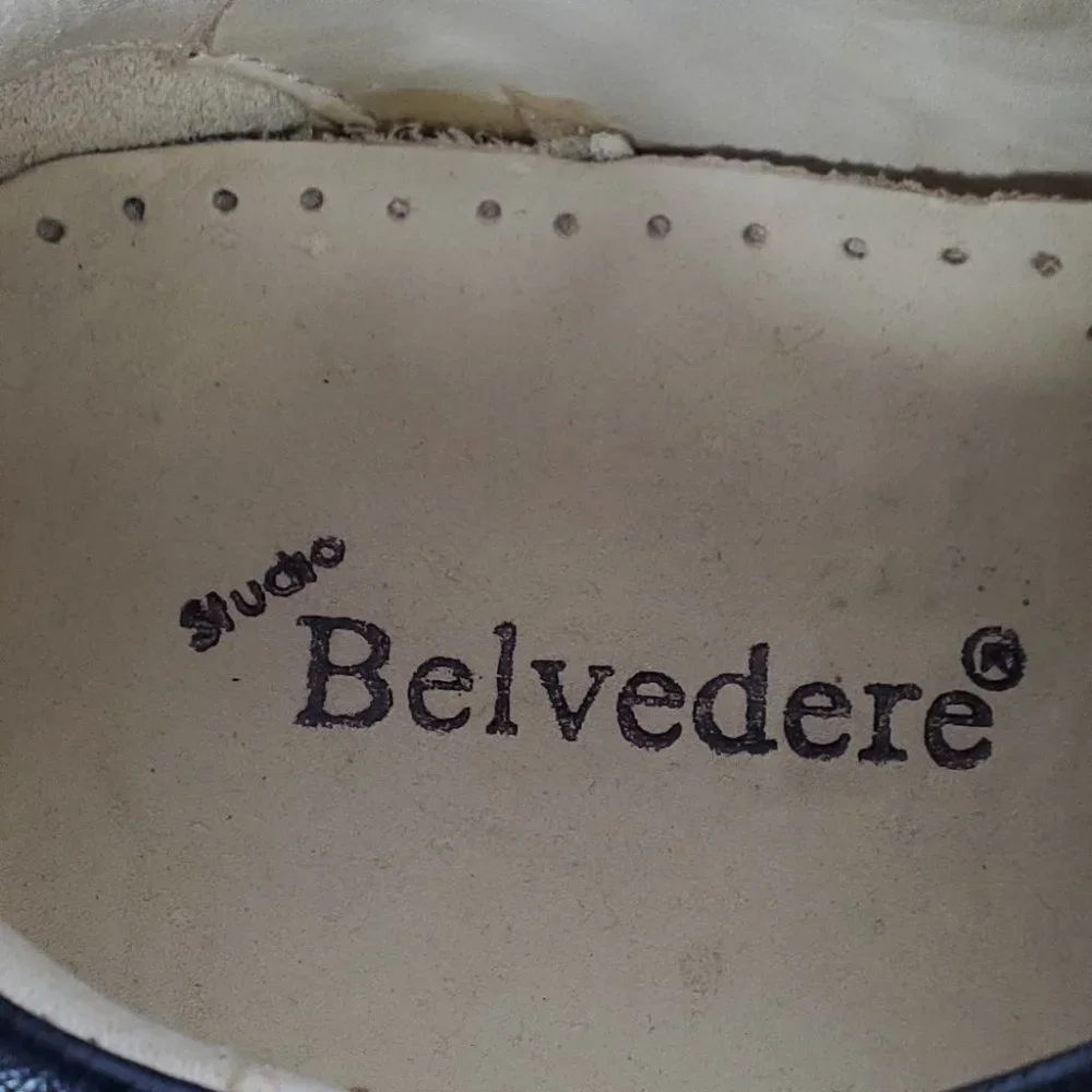 Belvedere Black Bay Ridge Leather Men's Dress Shoe Size 10EEE